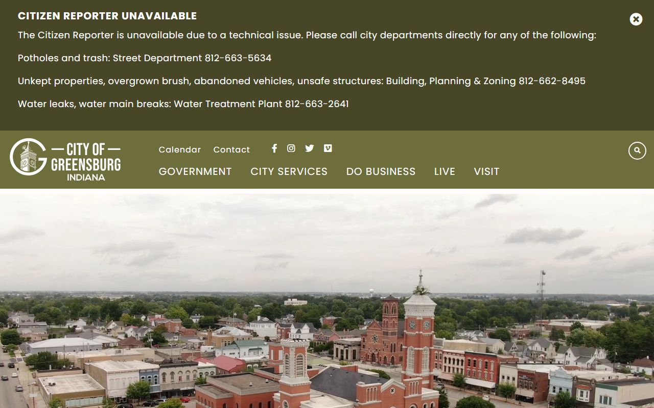 City of Greensburg Indiana official website
