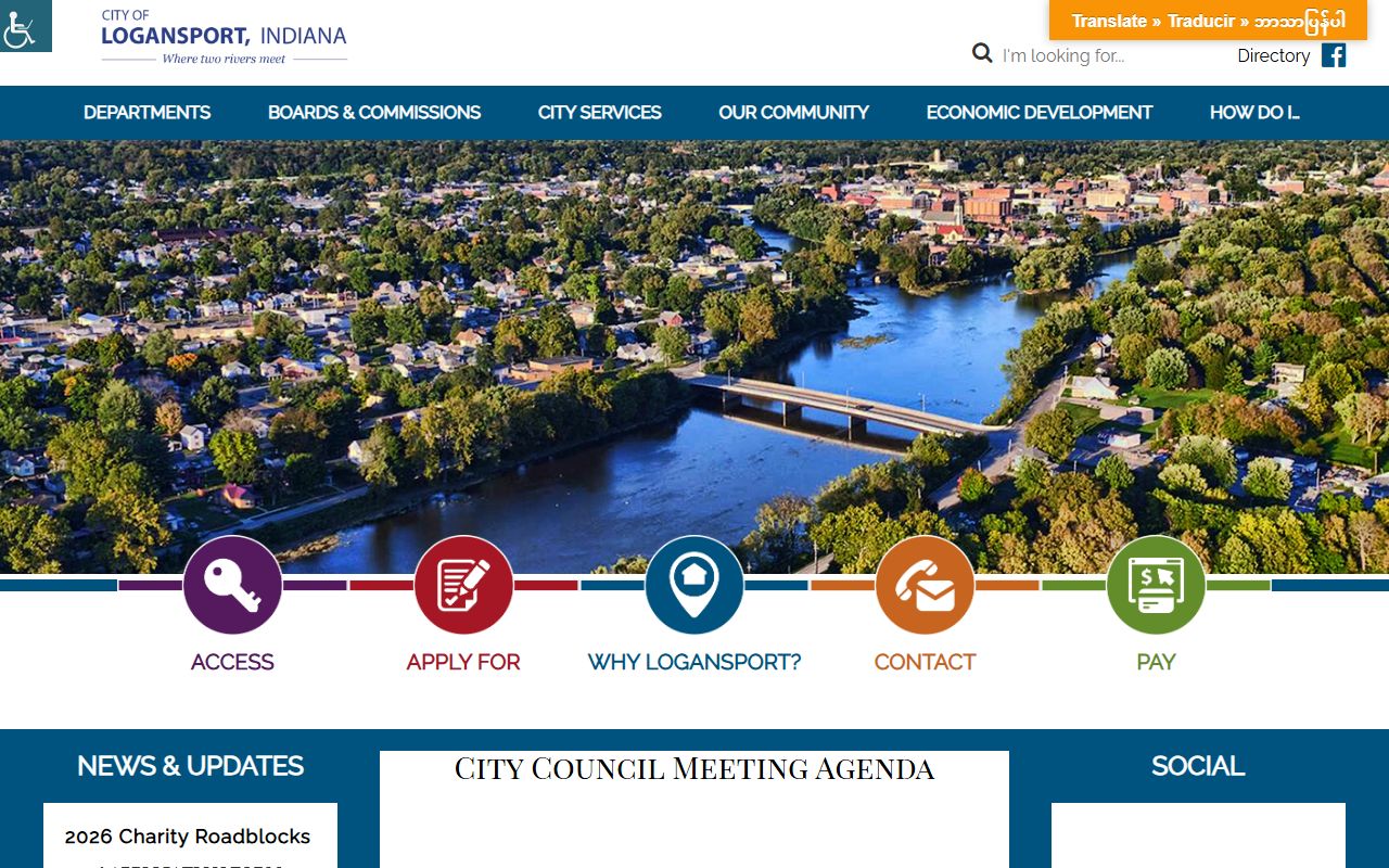 Logansport Indiana city website public records