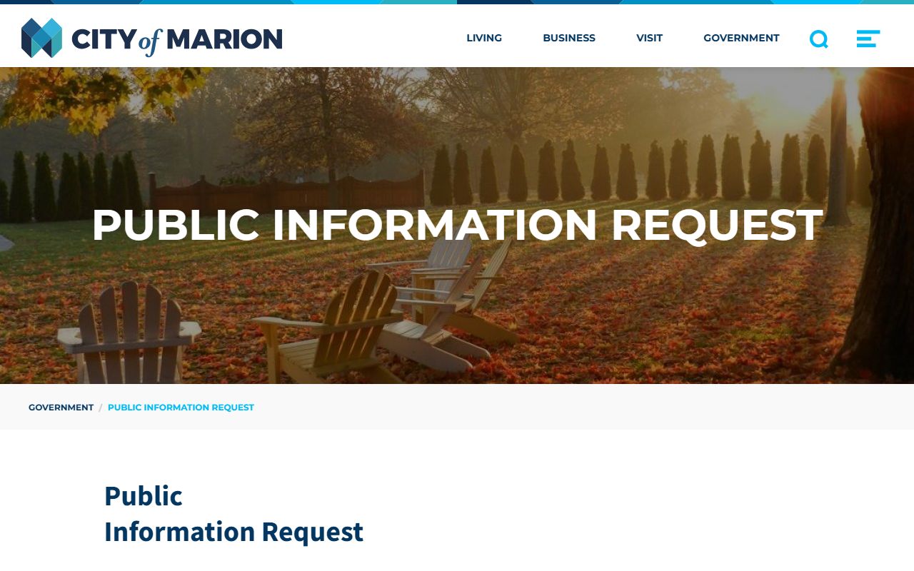 Marion Indiana public information records request form
