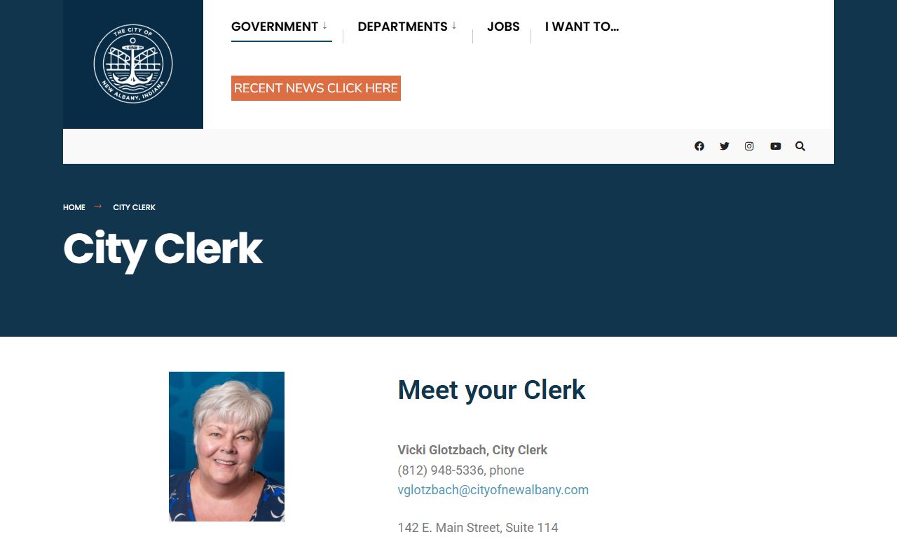 New Albany city clerk public records office