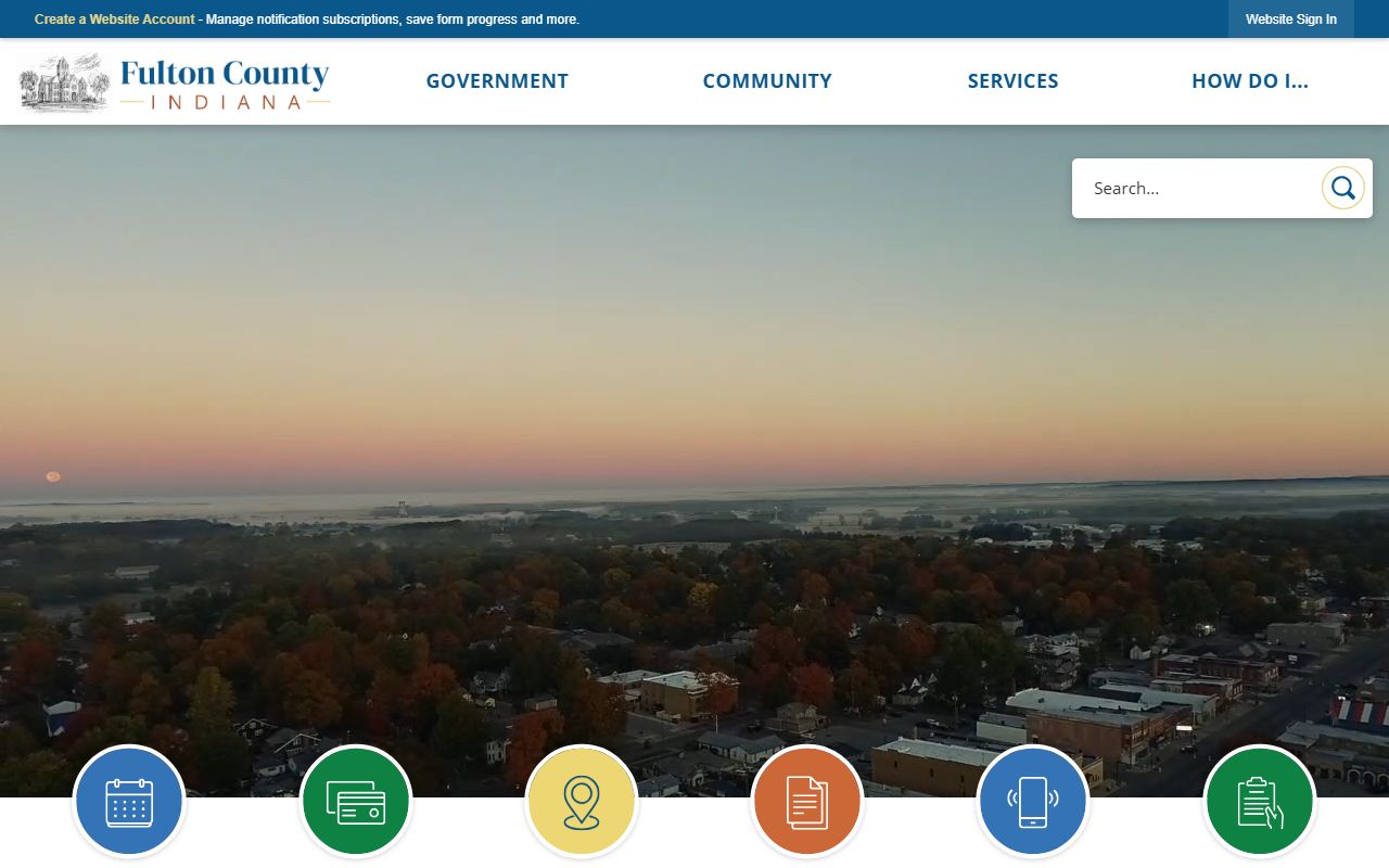 Fulton County Indiana government homepage for public records