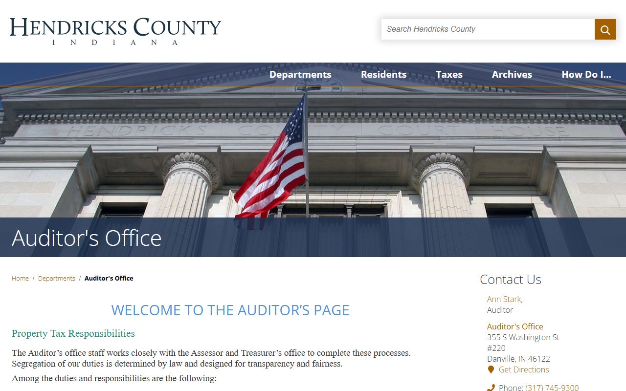 Hendricks County Indiana recorder office for property records
