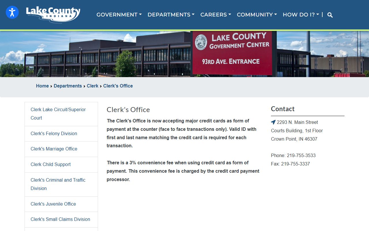 Lake County Clerk homepage