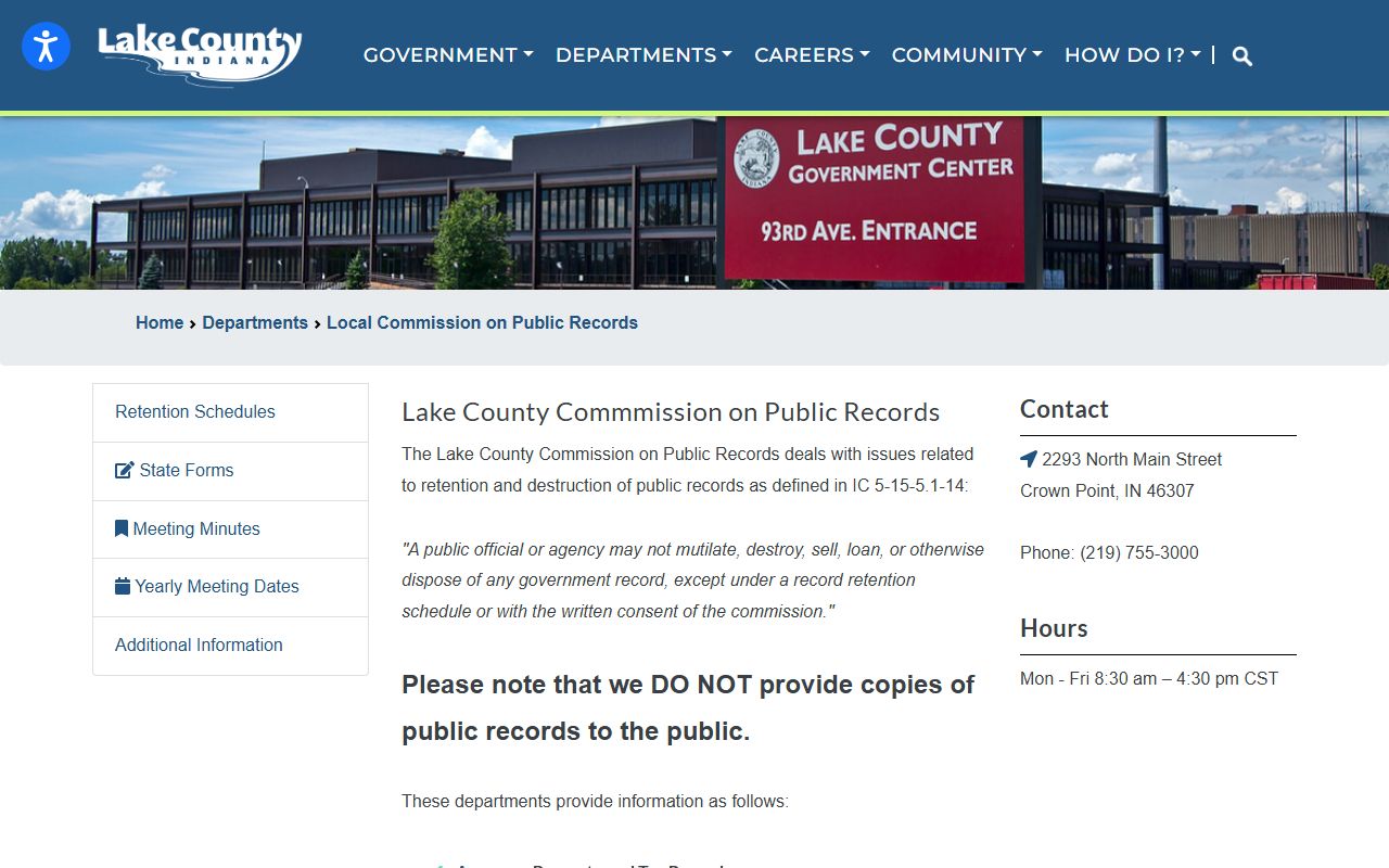 Lake County Recorder homepage