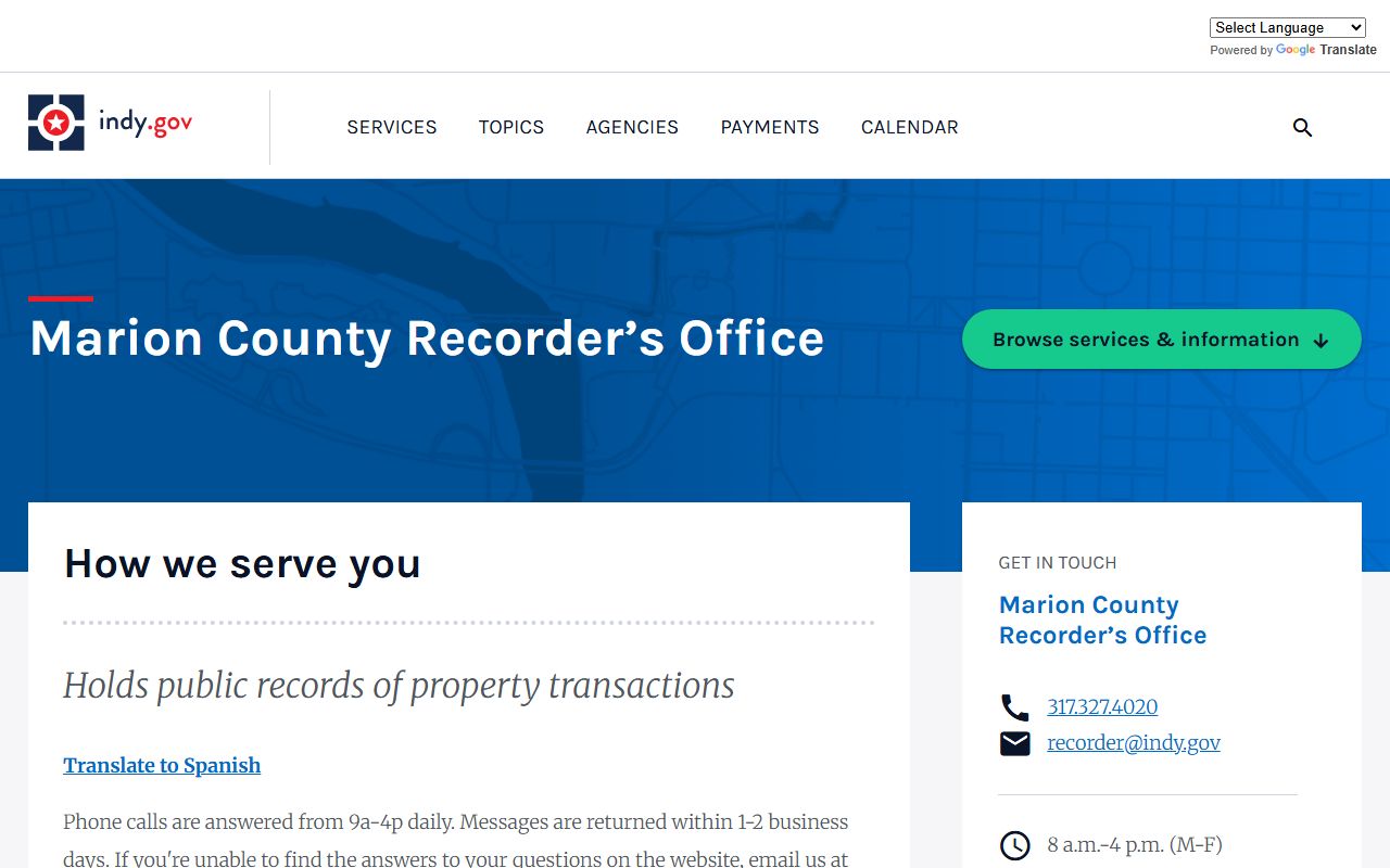 Marion County Recorder homepage